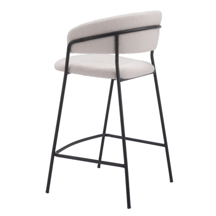 Shearling Cream Counter Stool