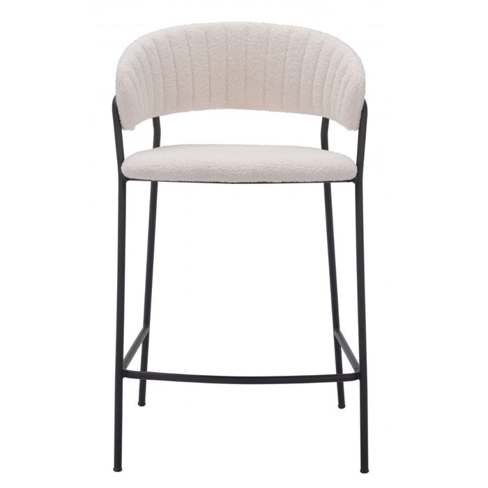 Shearling Cream Counter Stool