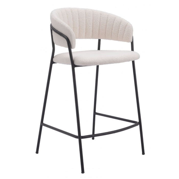 Shearling Cream Counter Stool