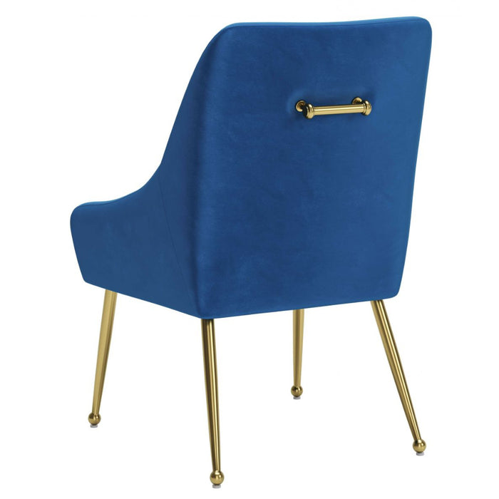 Sleek Navy Blue & Gold Dining Chair