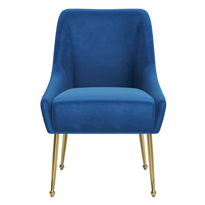 Sleek Navy Blue & Gold Dining Chair