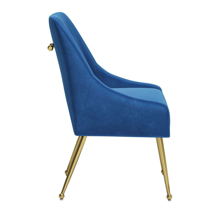 Sleek Navy Blue & Gold Dining Chair