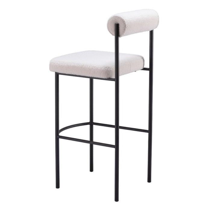 Plush Ivory Barstool