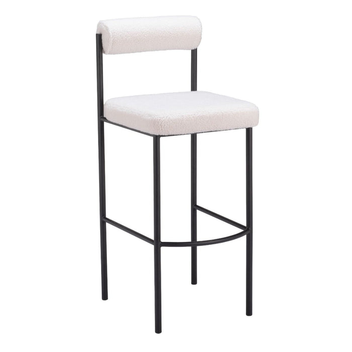 Plush Ivory Barstool