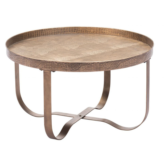 Round Brass Steel Coffee Table