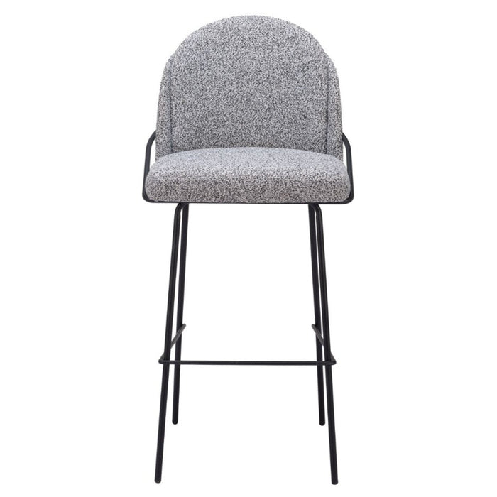 Upholstered Gray Bar Stool