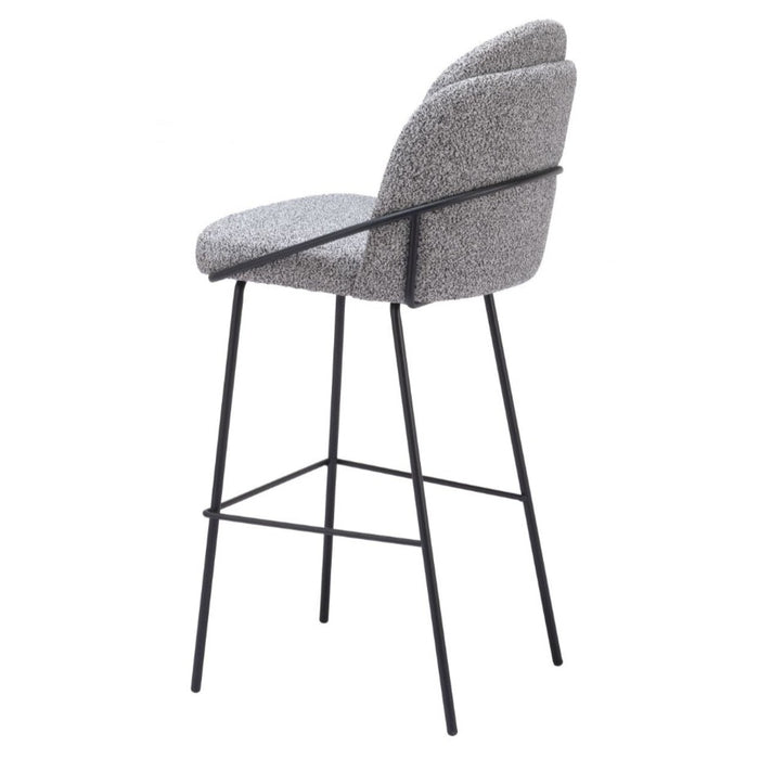 Upholstered Gray Bar Stool