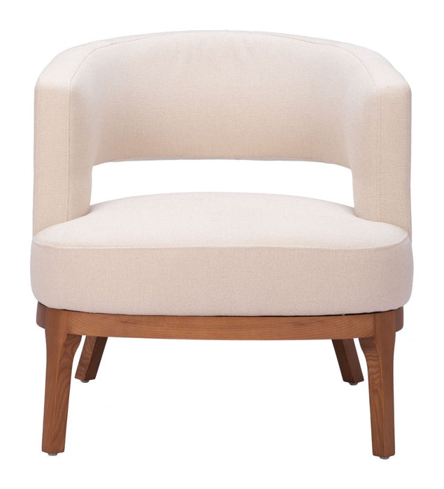 Curved Cream Accent Chair