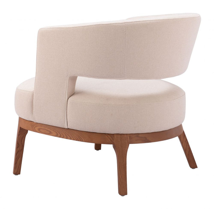 Curved Cream Accent Chair