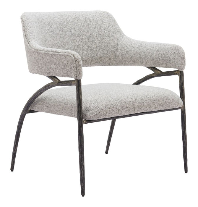 Textured Gray Boucle Accent Chair