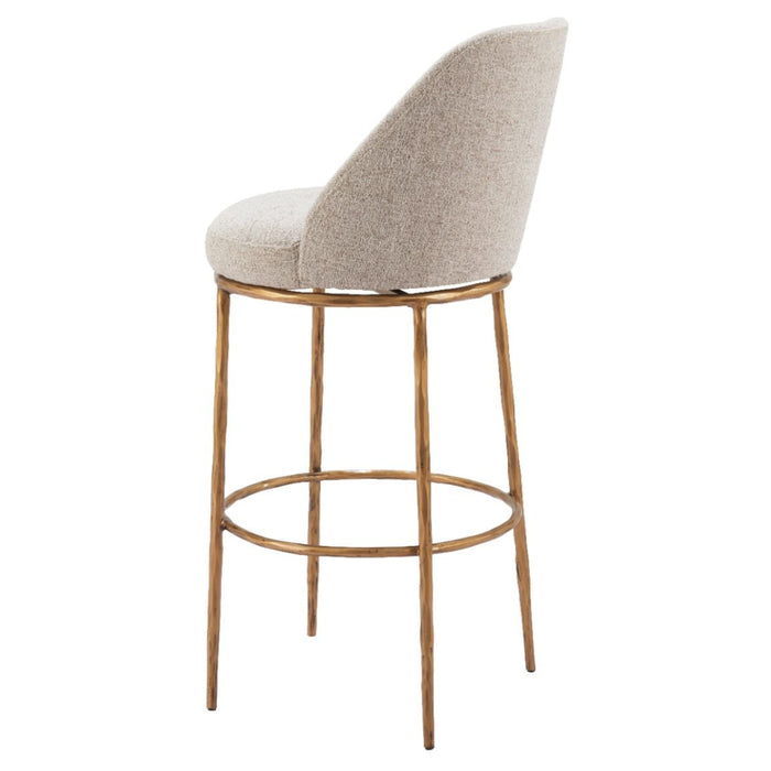 Modern Beige & Gold Swivel Barstool