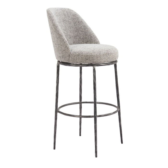 Modern Gray Swivel Barstool