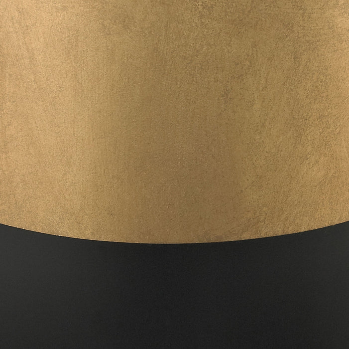 Cylindrical Black Gold Accent Table