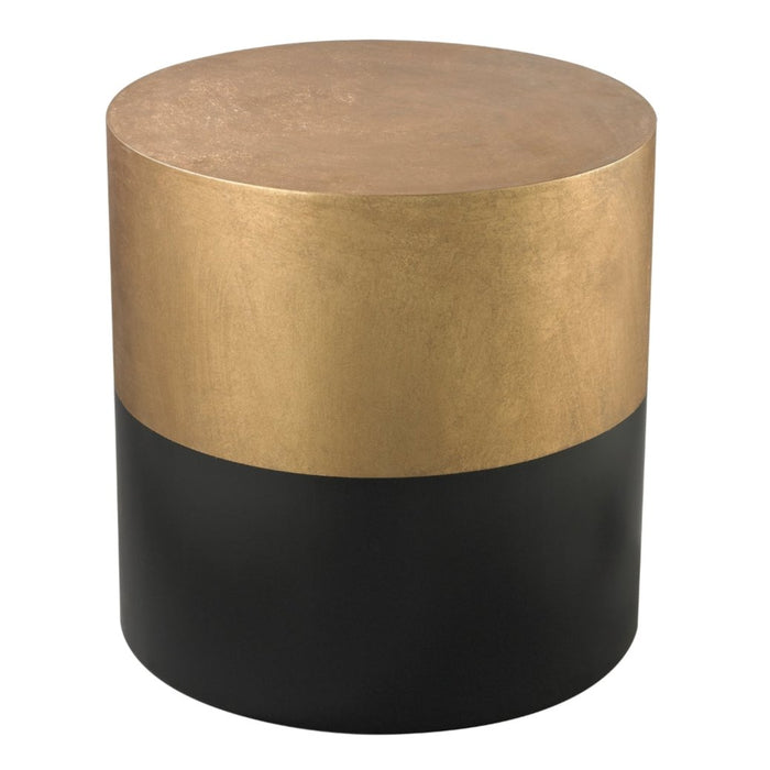 Cylindrical Black Gold Accent Table