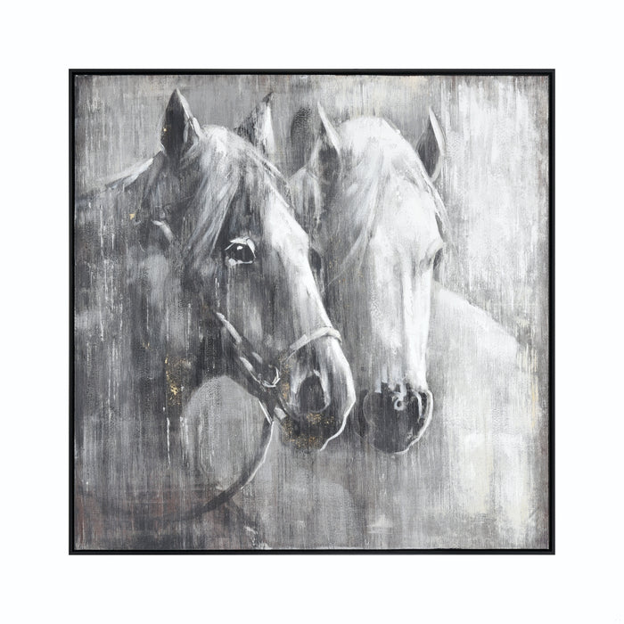 Black and White Horses Wall Art