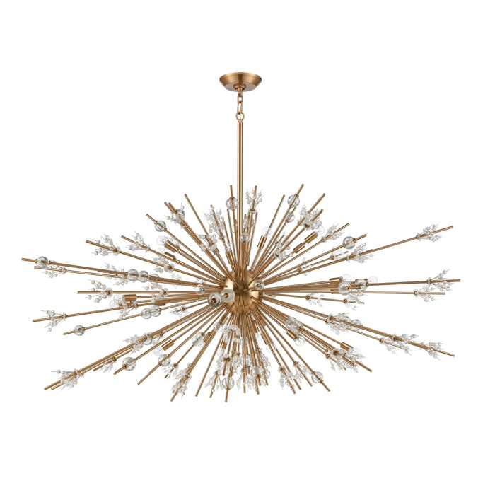 Fallen Snow Crystal Gold Chandelier