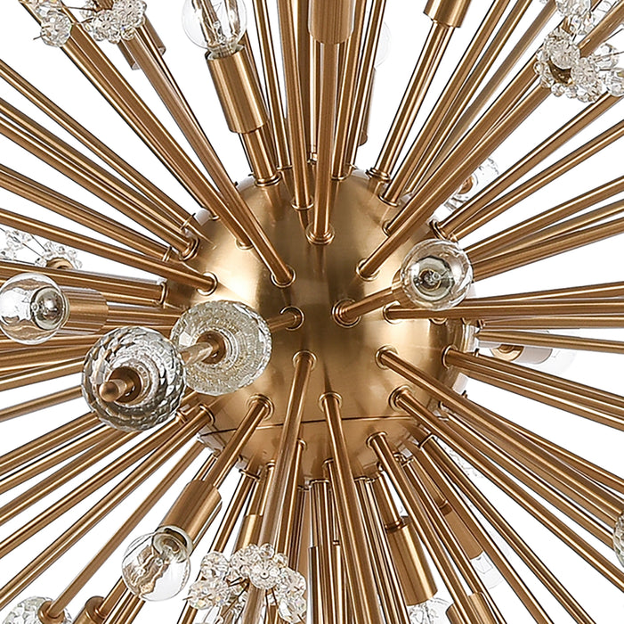 Fallen Snow Crystal Gold Chandelier