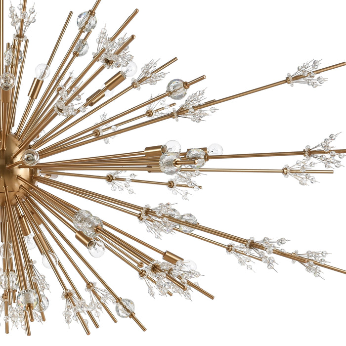 Fallen Snow Crystal Gold Chandelier