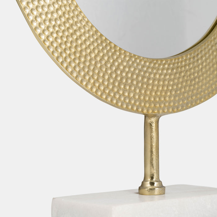 Hammered Gold Mirror on a Stand