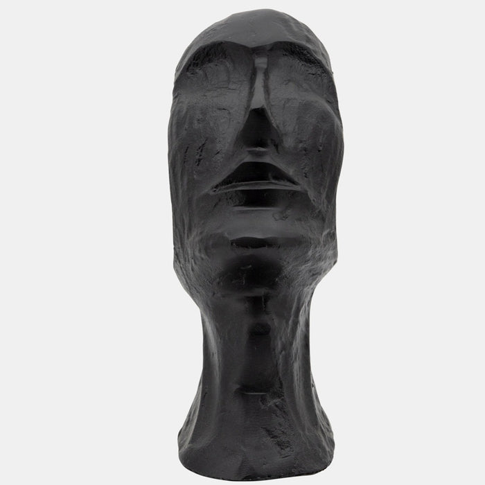 Black Metal Art Deco Face Sculpture