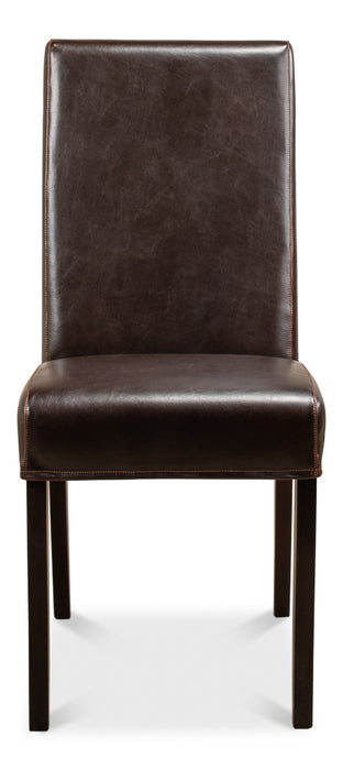 Brown Bycast Leather Side Chair