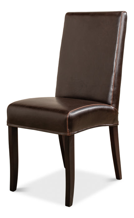 Brown Bycast Leather Side Chair