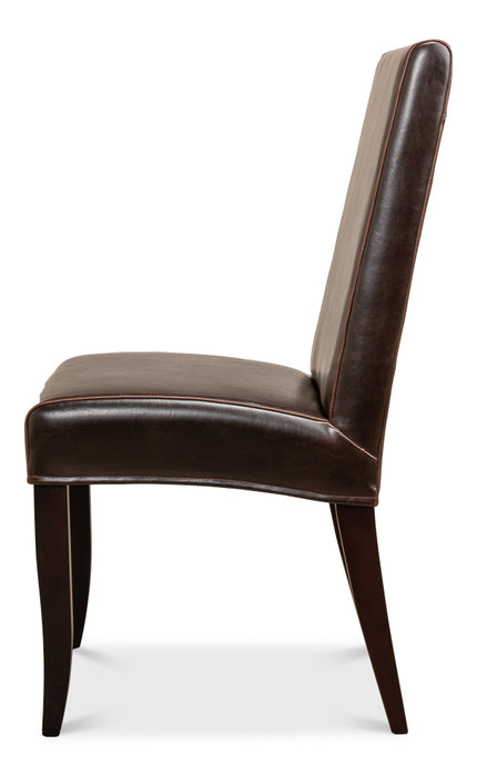 Brown Bycast Leather Side Chair