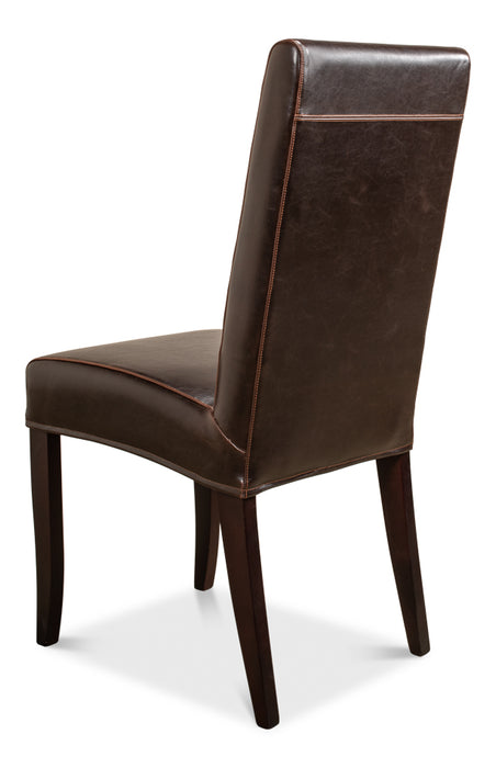 Brown Bycast Leather Side Chair