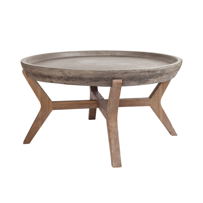 Natural Round Trestle Coffee Table