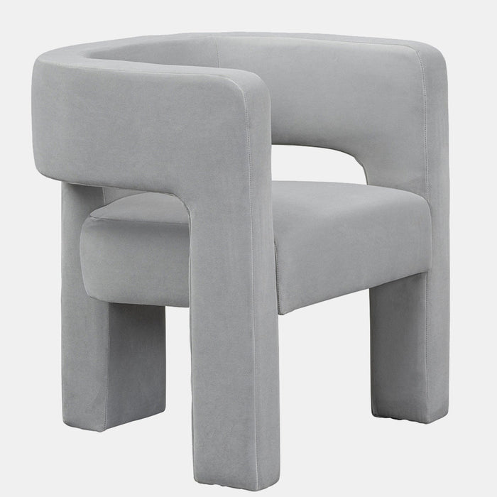 Open Back Gray Modern Chair