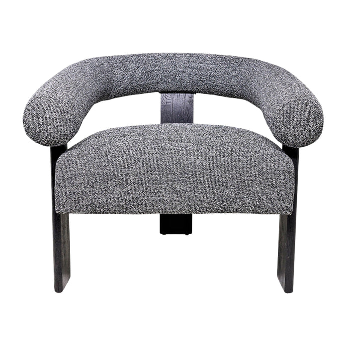 Gray Curved Accent Chair