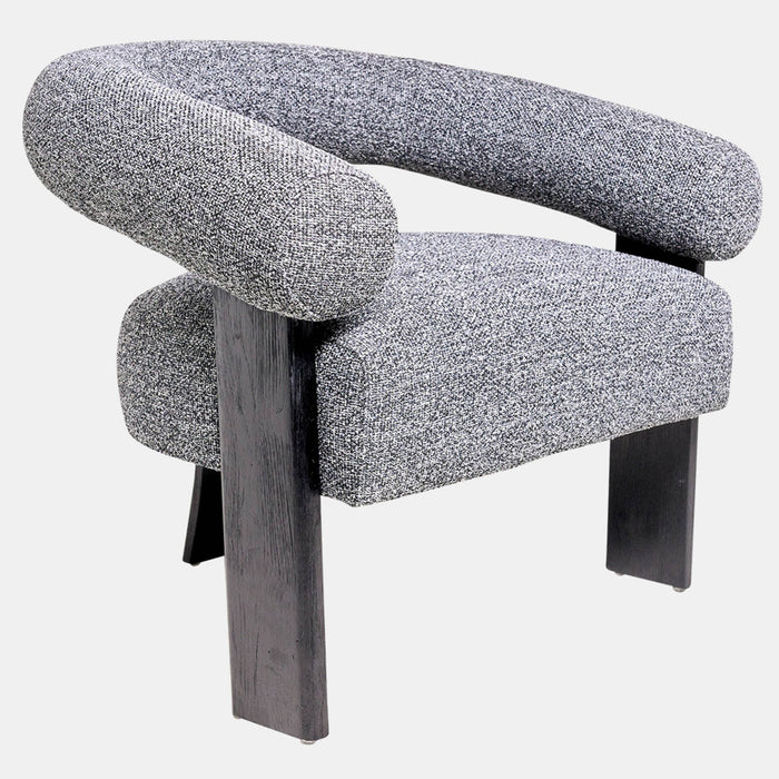 Gray Curved Accent Chair