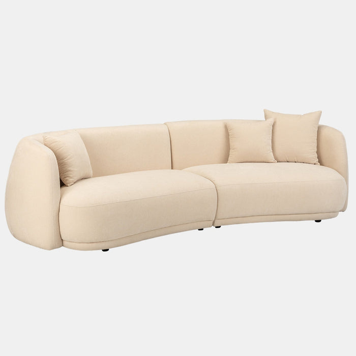 Curved Cream Organic Sofa