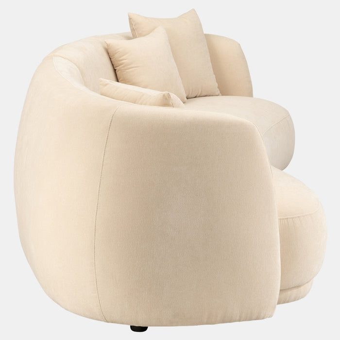 Curved Cream Organic Sofa