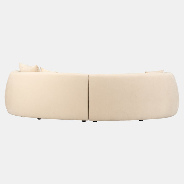 Curved Cream Organic Sofa