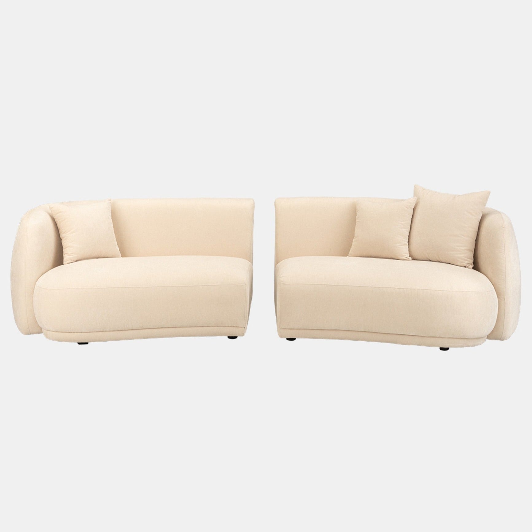 Curved Cream Organic Sofa
