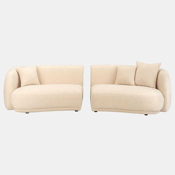 Curved Cream Organic Sofa