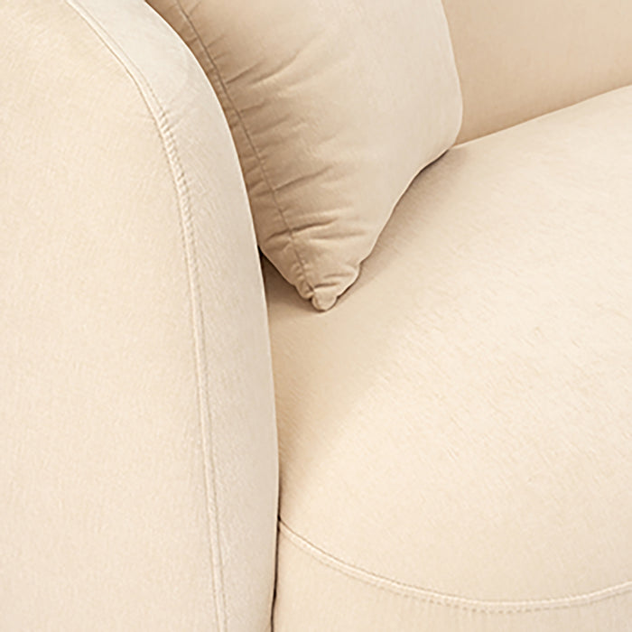 Curved Cream Organic Sofa