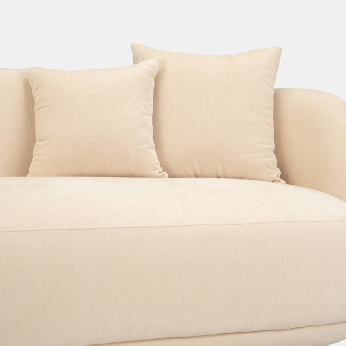 Curved Cream Organic Sofa