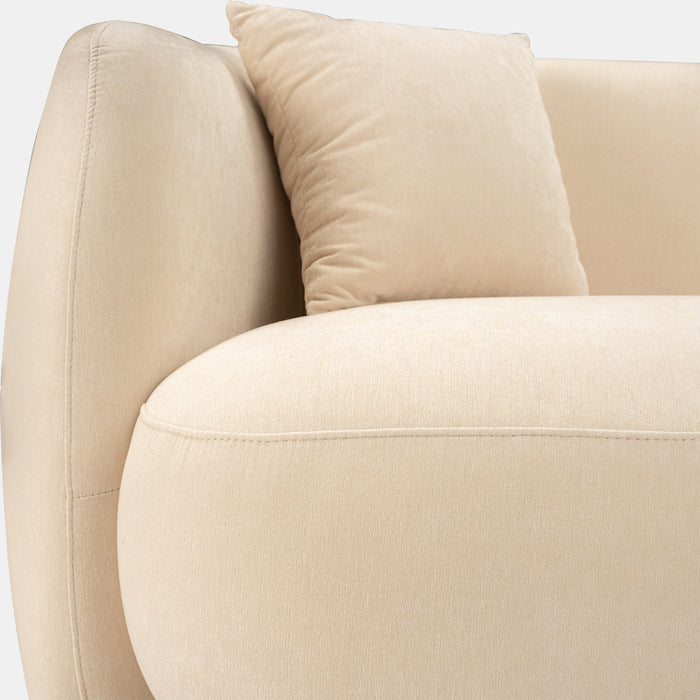 Curved Cream Organic Sofa