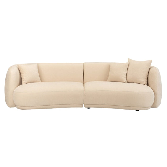 Curved Cream Organic Sofa