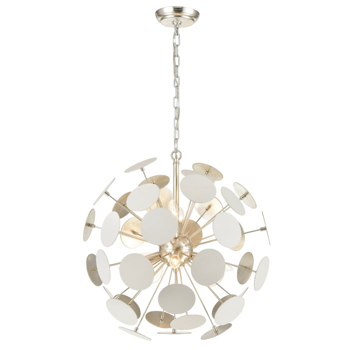 Sphere Matte White 6-Light Chandelier