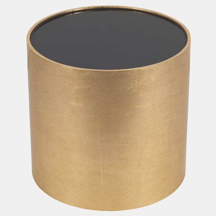 Black Glass Top Golden Accent Table