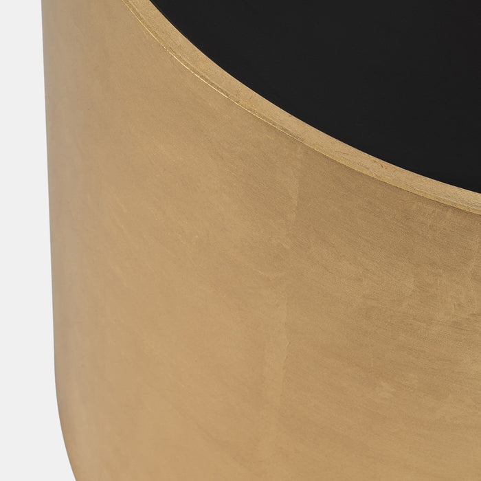 Black Glass Top Golden Accent Table