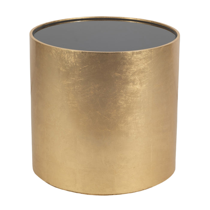 Black Glass Top Golden Accent Table