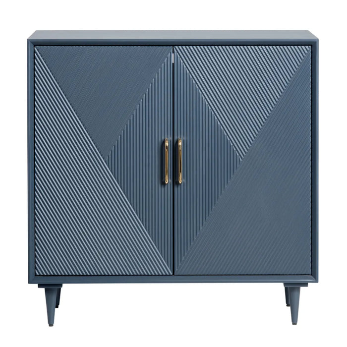 2-Door Diamond Blue Side Cabinet