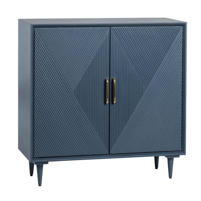 2-Door Diamond Blue Side Cabinet