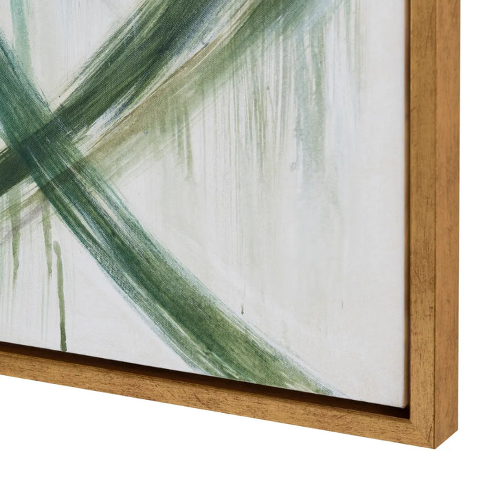 2-Set Abstract Green Twists Wall Art