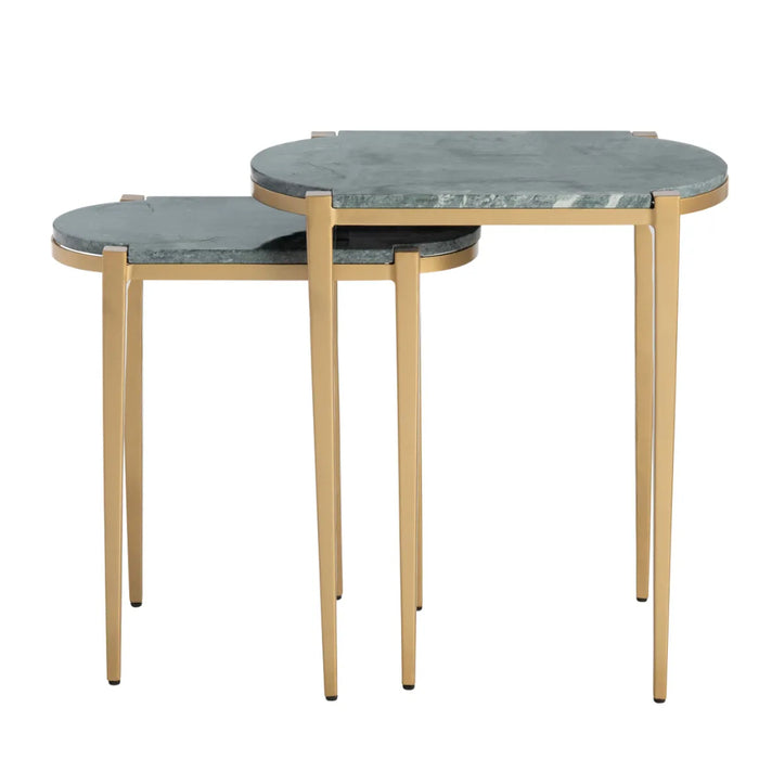 2-Set Marble Top Accent Tables