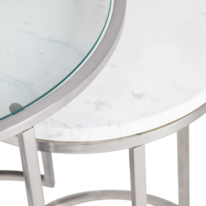 Nesting Silver Accent Table